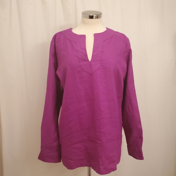 Ralph Lauren Tops - Linen Is In! Lauren Fuchsia Linen Tunic NWT